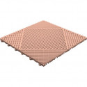 Klickfliese offene Rippenstruktur rund  terracotta