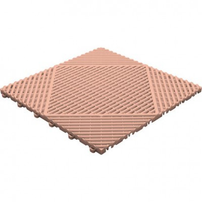 Klickfliese offene Rippenstruktur rund  terracotta